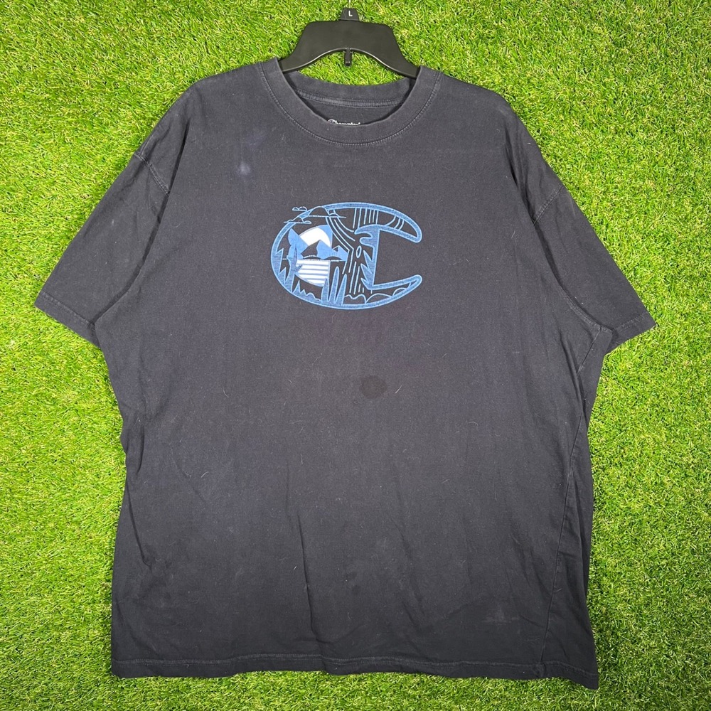Champion Mens 3XL Navy Blue Graphic Logo T-Shirt Authentic‎ Athleticwear